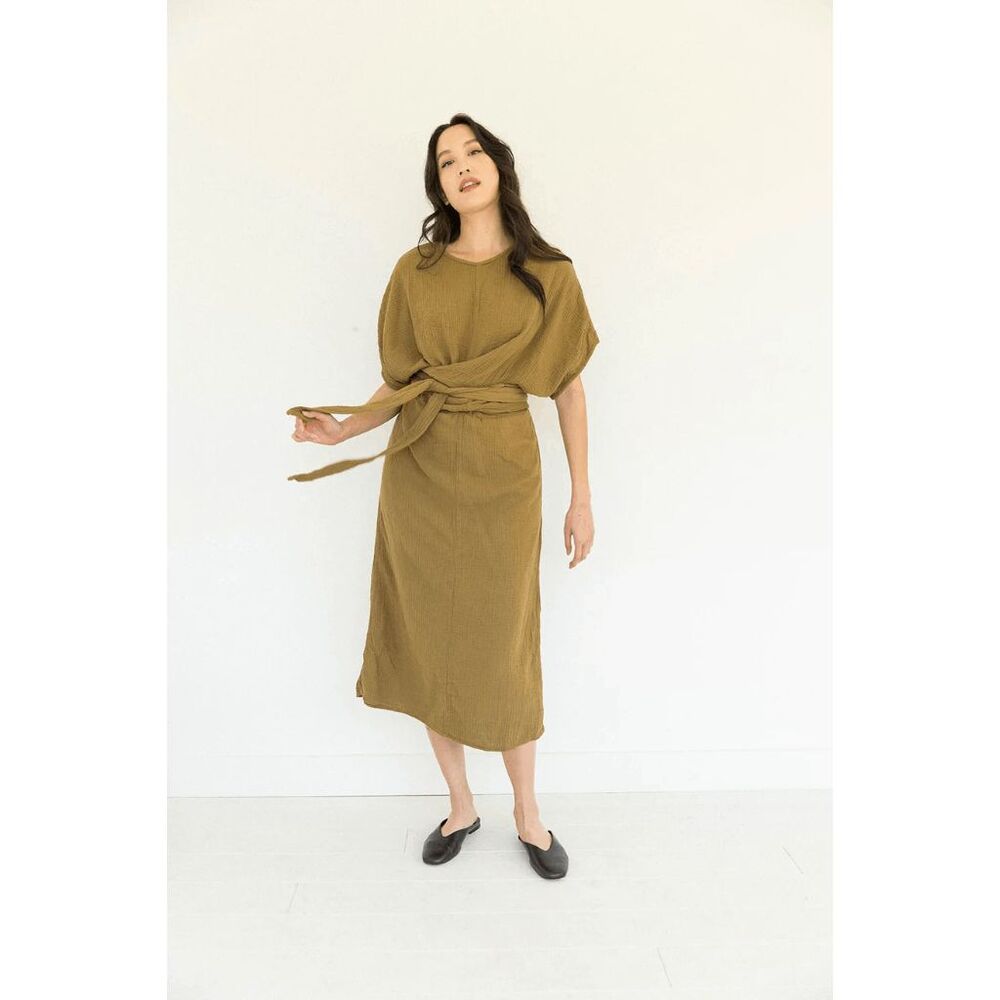 Elegant Olive Midi Dress